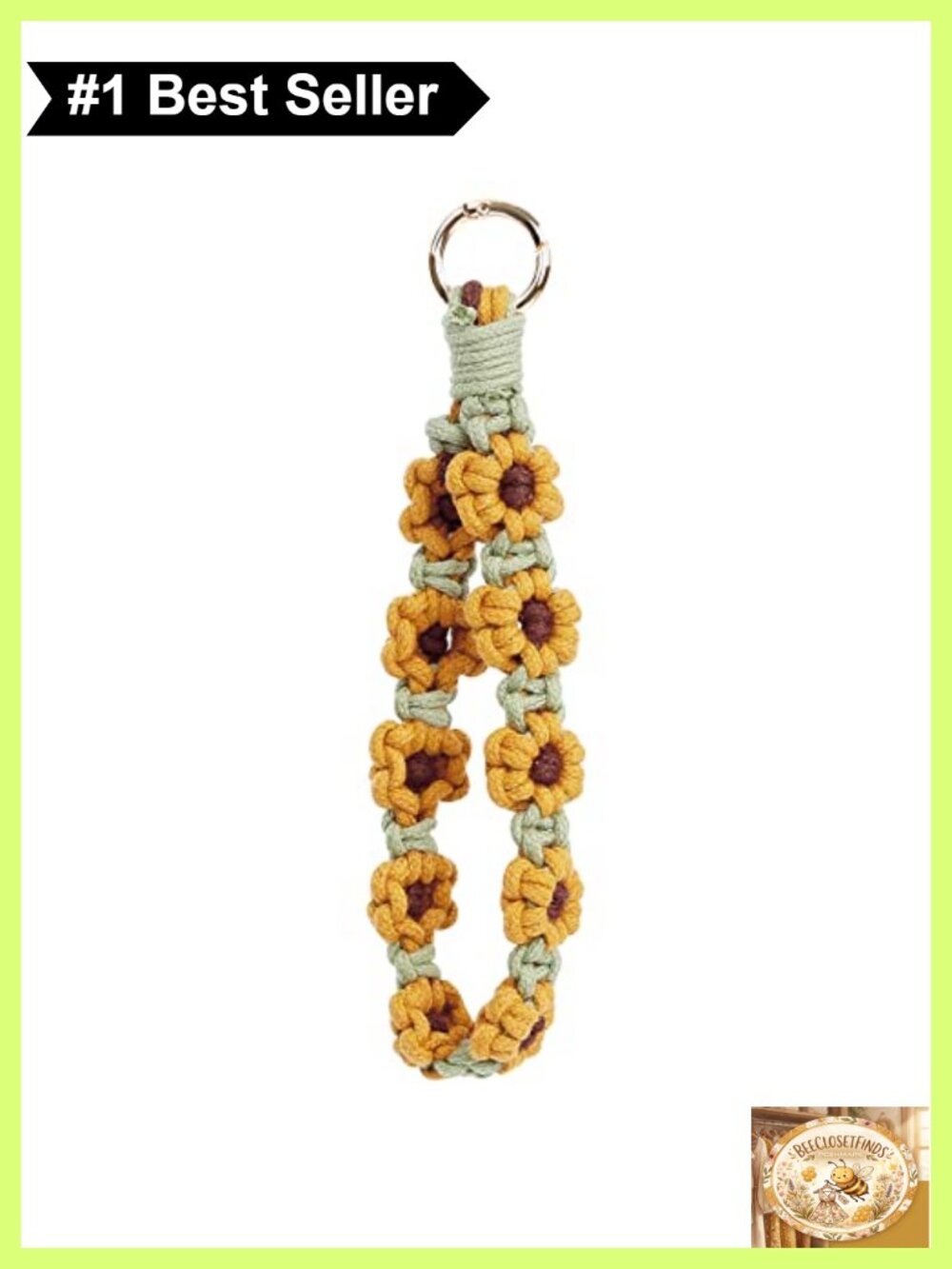 Handmade Macrame Keychain Wristlet Boho Weave Cotton Wrist Lanyard Keyring
